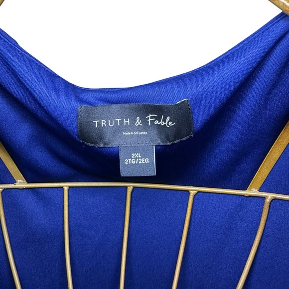 Truth & Fable Women’s Jersey Layer Wrap Dress Women’s Size 2XL PLUS - Navy Blue - Picture 12 of 14